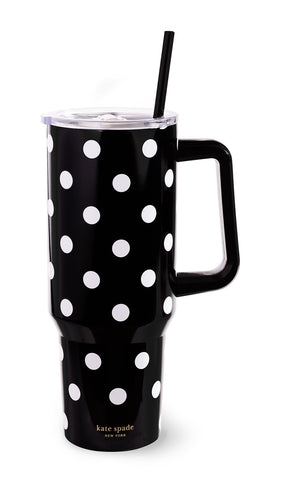 kate spade new york 40oz tumbler with handle and straw for on-the-go hydration