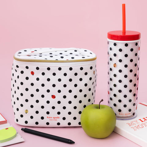 kate spade new york tumbler with 3-inch opening, easy to fill and clean