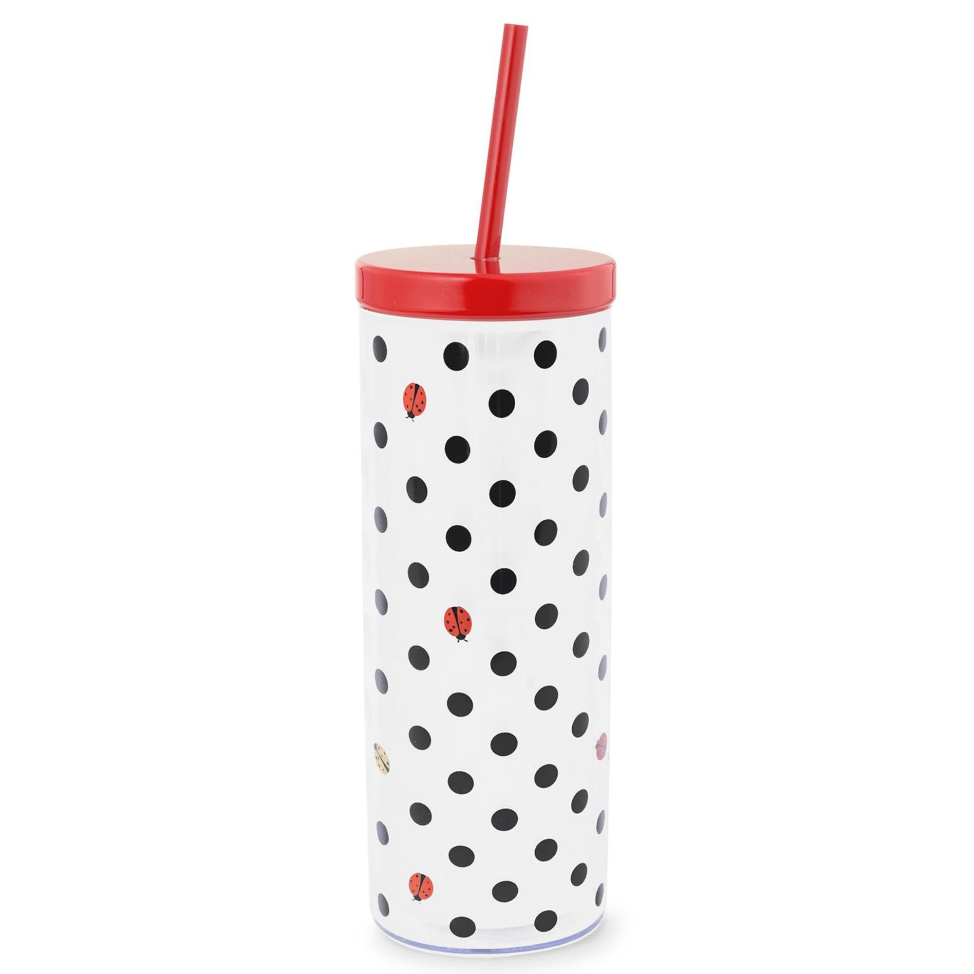 kate spade new york acrylic tumbler, slim double-wall design, keeps beverages cool