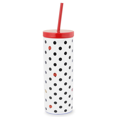 kate spade new york acrylic tumbler, slim double-wall design, keeps beverages cool