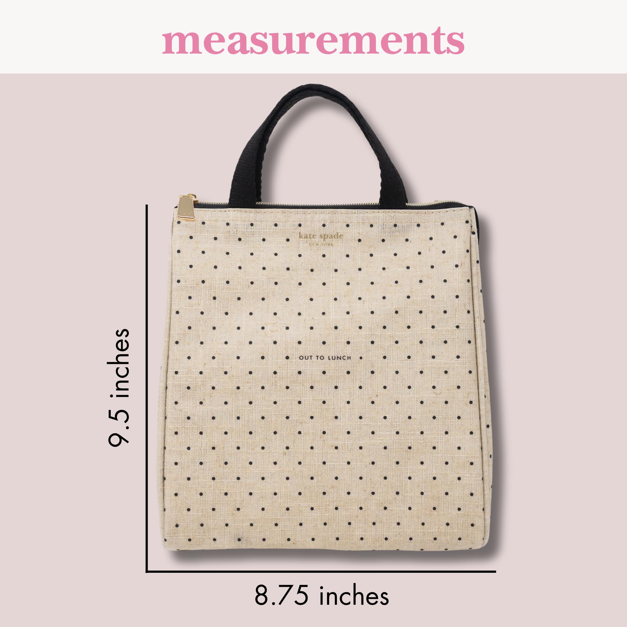 kate spade new york cute lunch bag insulated interior lining preserves meal temperature.
