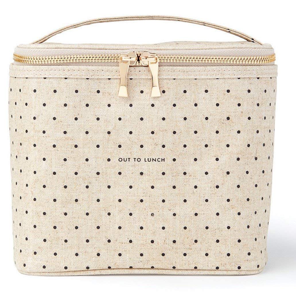 Kate Spade New York insulated lunch tote with Deco Dots, ideal for portable lunches.