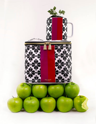 kate spade new york insulated lunch tote flat base, stable on countertops