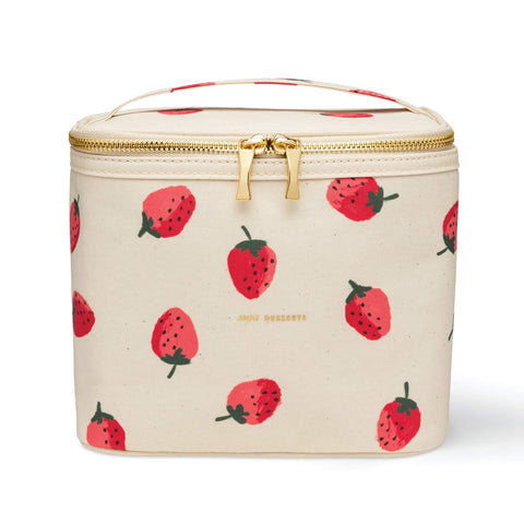 kate spade new york insulated lunch tote with strawberry print keeps snacks fresh on the go