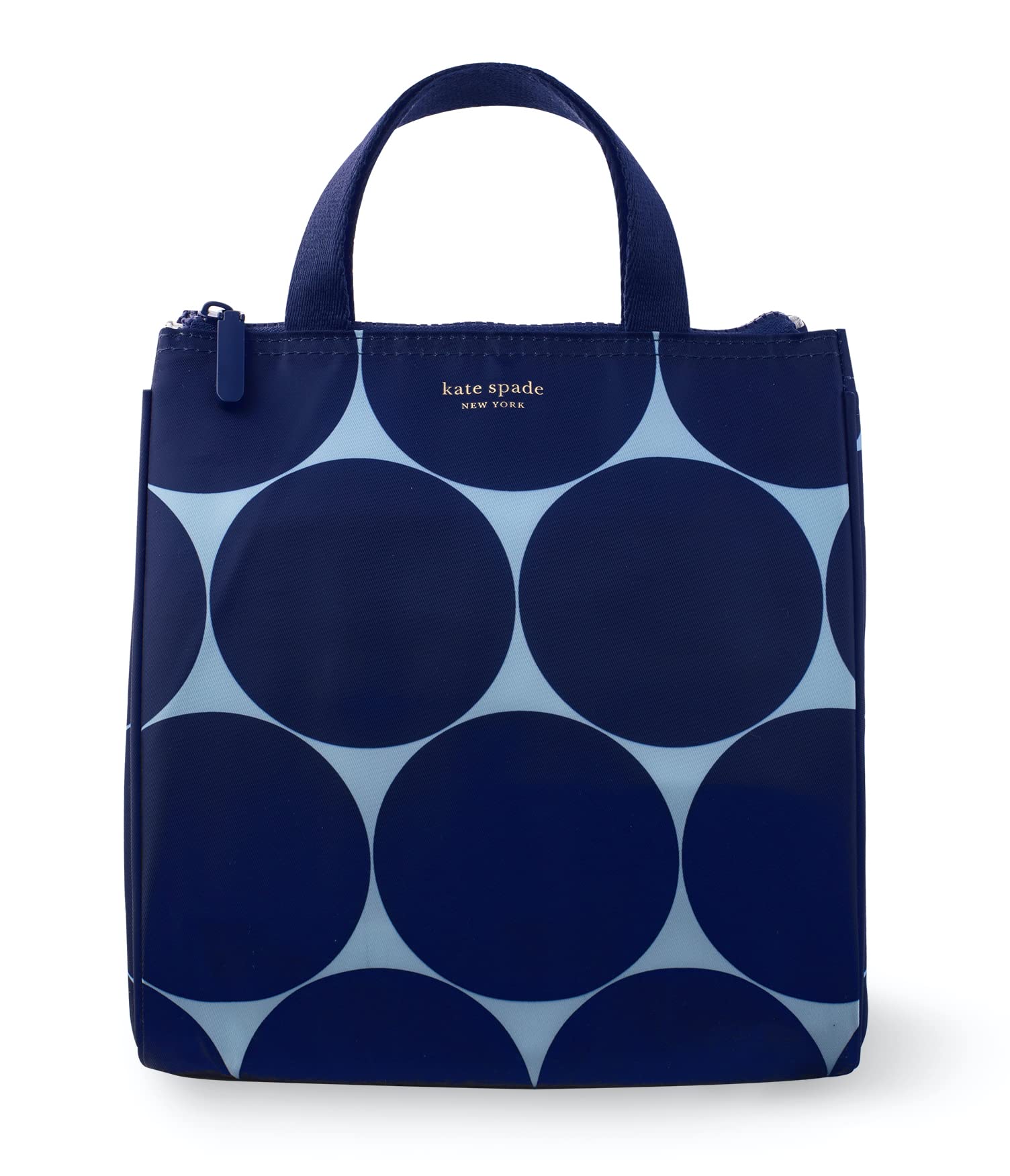 Kate Spade New York Joy Dot lunch bag front view shows portable style for on-the-go meals.