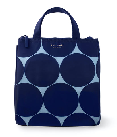 Kate Spade New York Joy Dot lunch bag front view shows portable style for on-the-go meals.