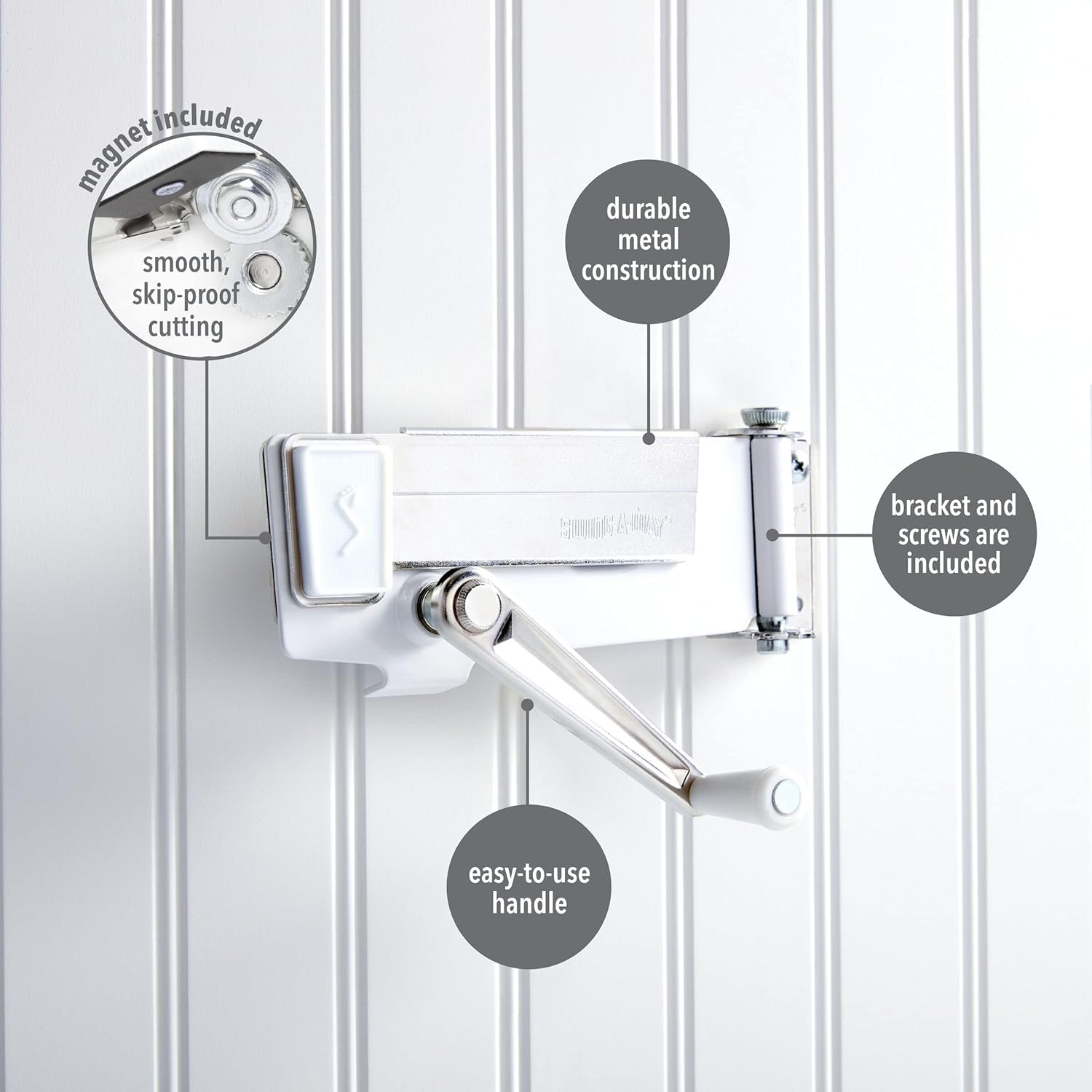 Katouigb Swing-A-Way magnetic lid lifter eases lid removal after opening.