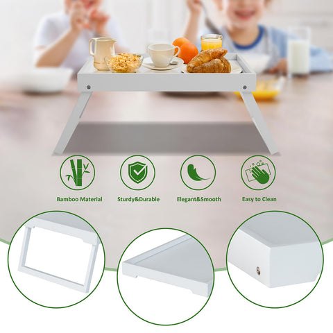Kaukinye bamboo bed tray ergonomic-handles make carrying safe and stable.