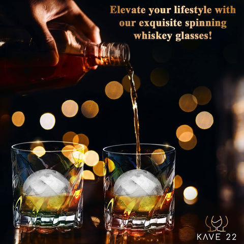 KAVE 22 thick crystal whiskey glasses with substantial heft