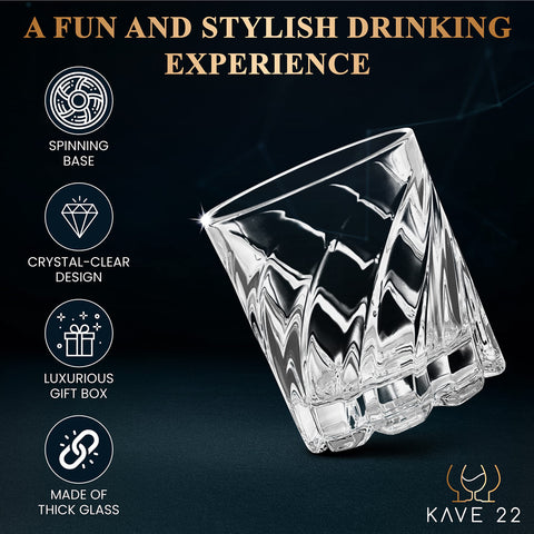 KAVE 22 versatile glasses for bourbon, scotch and cocktails