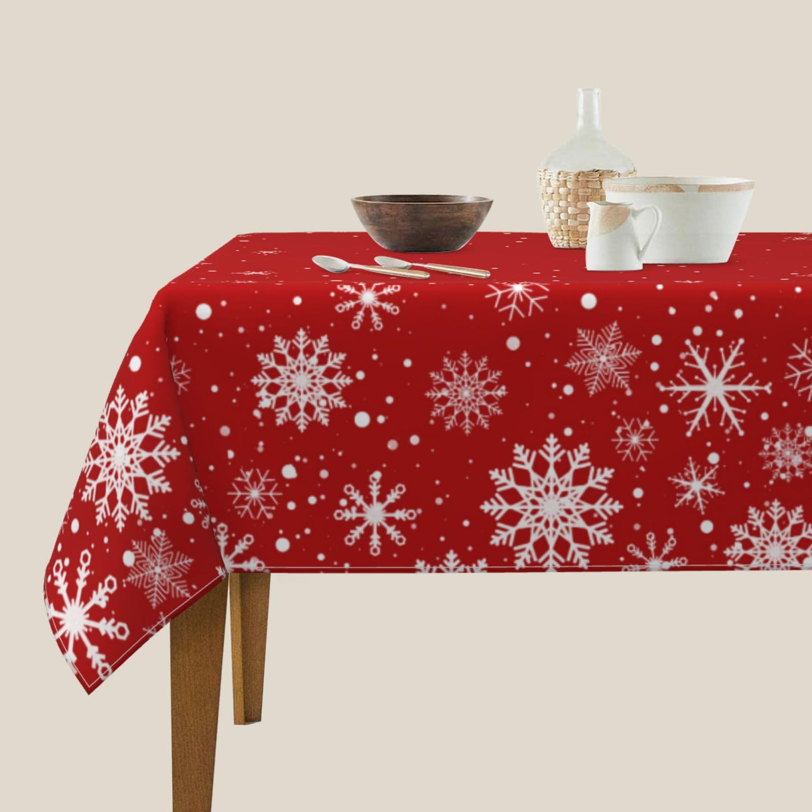 Kawani easy-clean tablecloth ready for quick wipe-down spills.