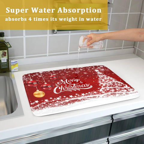 Kawani red holiday dish mat is ideal for festive gatherings and picnics.