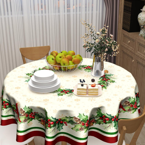Kawani easy-to-clean tablecloth protects surfaces during meals.