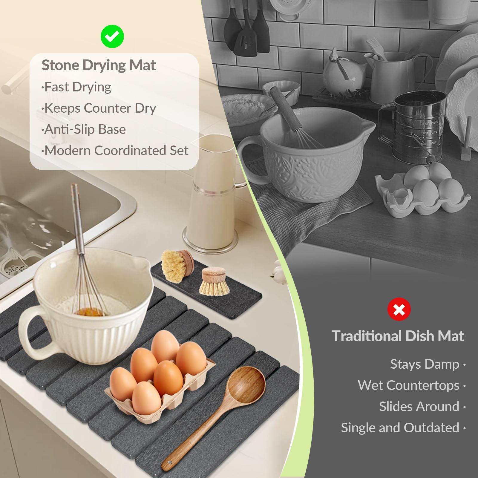 KAWRYDI foldable mat enables compact storage in small kitchens