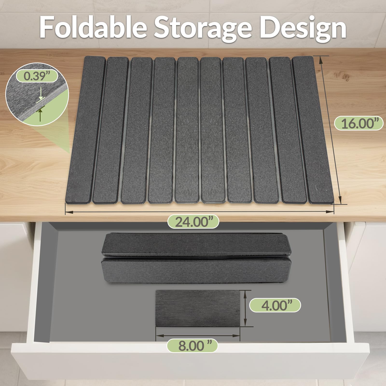 KAWRYDI mat with non-slip backing for a stable drying surface