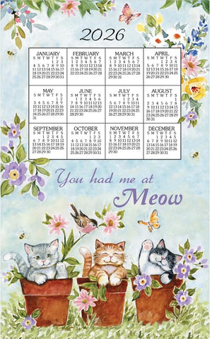 Kay Dee Designs Sweet Kitties calendar towel wall art enhances kitchen decor and planning