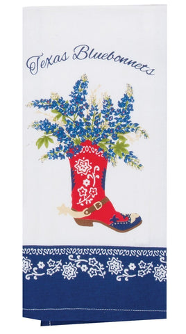 Kay Dee Home Sweet Texas bluebonnets dishtowel; cotton terry, fast drying, great for kitchen prep.