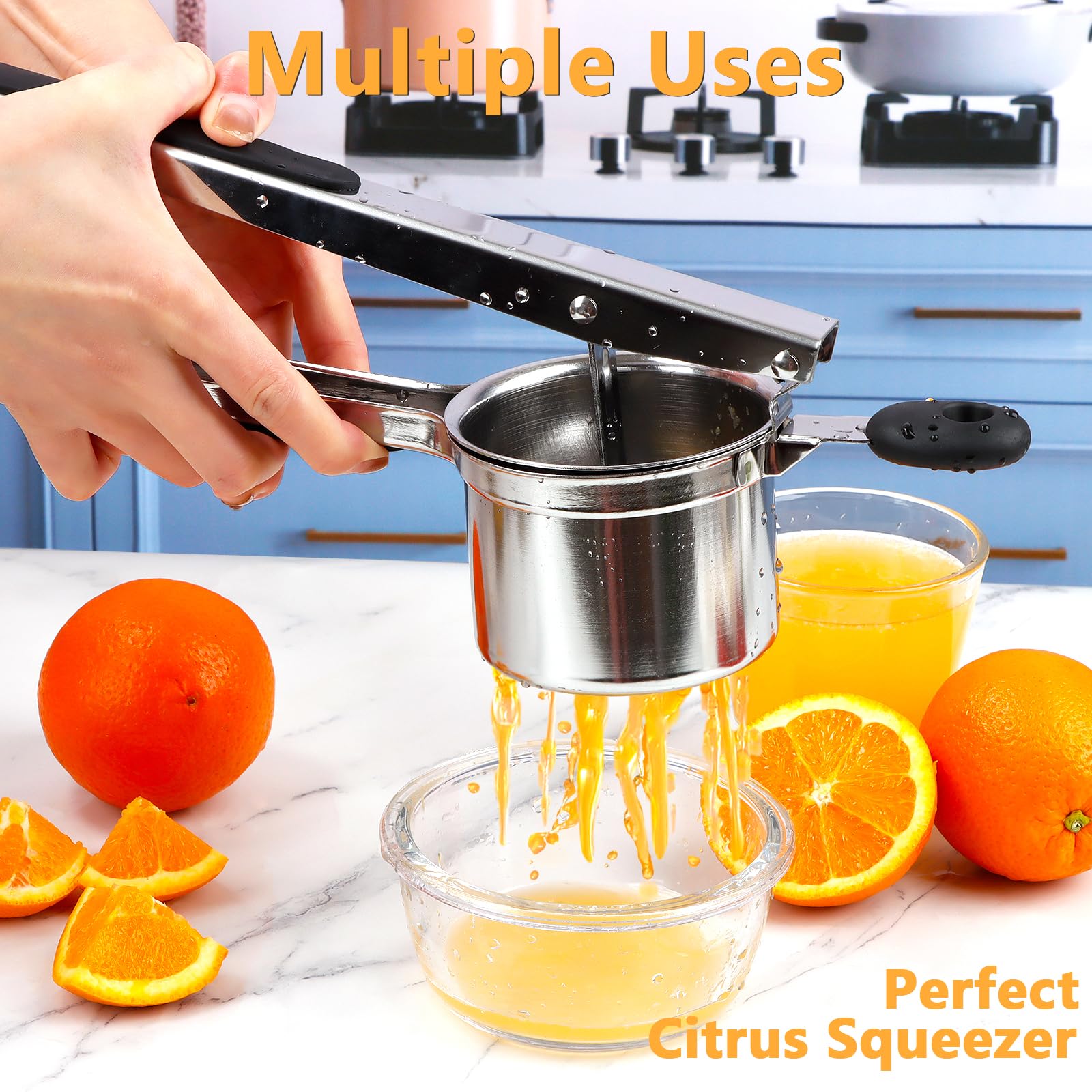 Citrus pressing and greens prepping with the versatile tool.