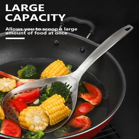 Kaycrown ergonomic handle on slotted spoon for comfortable use