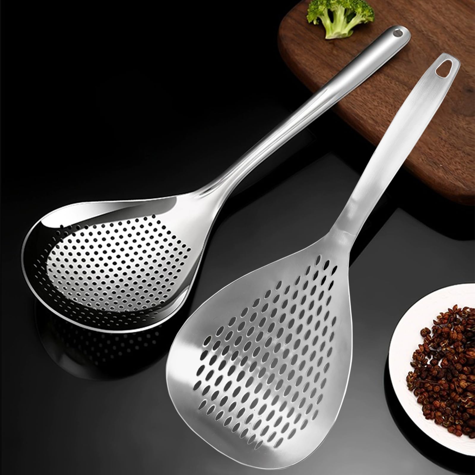 Kaycrown kitchen spider strainer in action for pasta and veggies