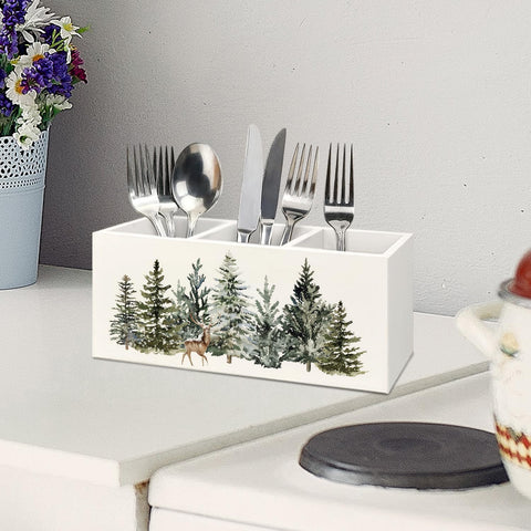 KBRCT craft space wood utensil holder keeps tools organized.