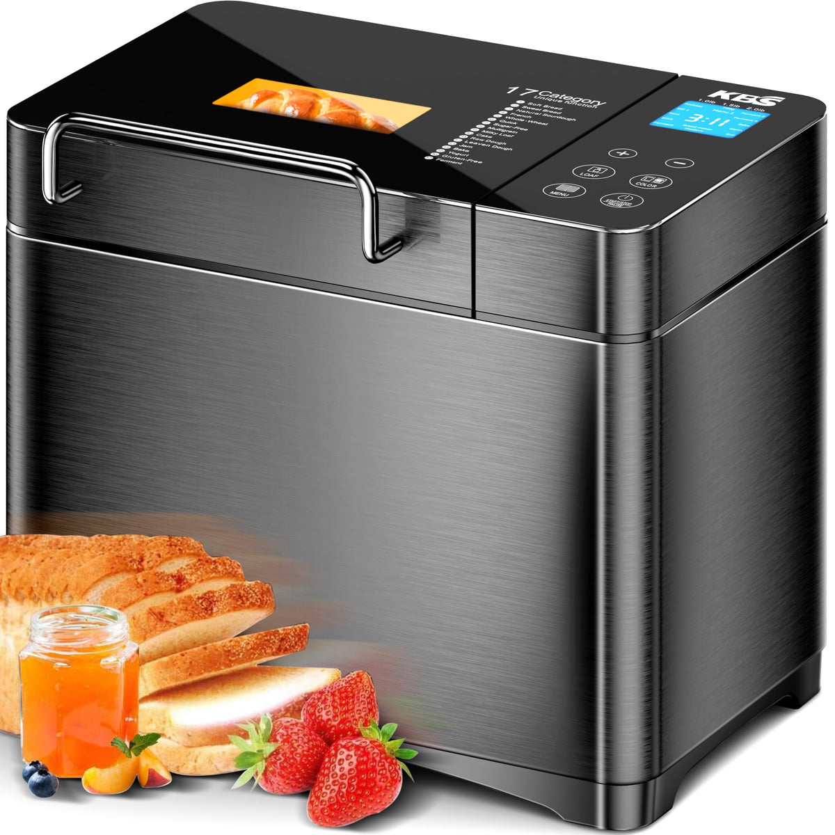 KBS Premium bread maker with dual heaters in front view for even convection baking