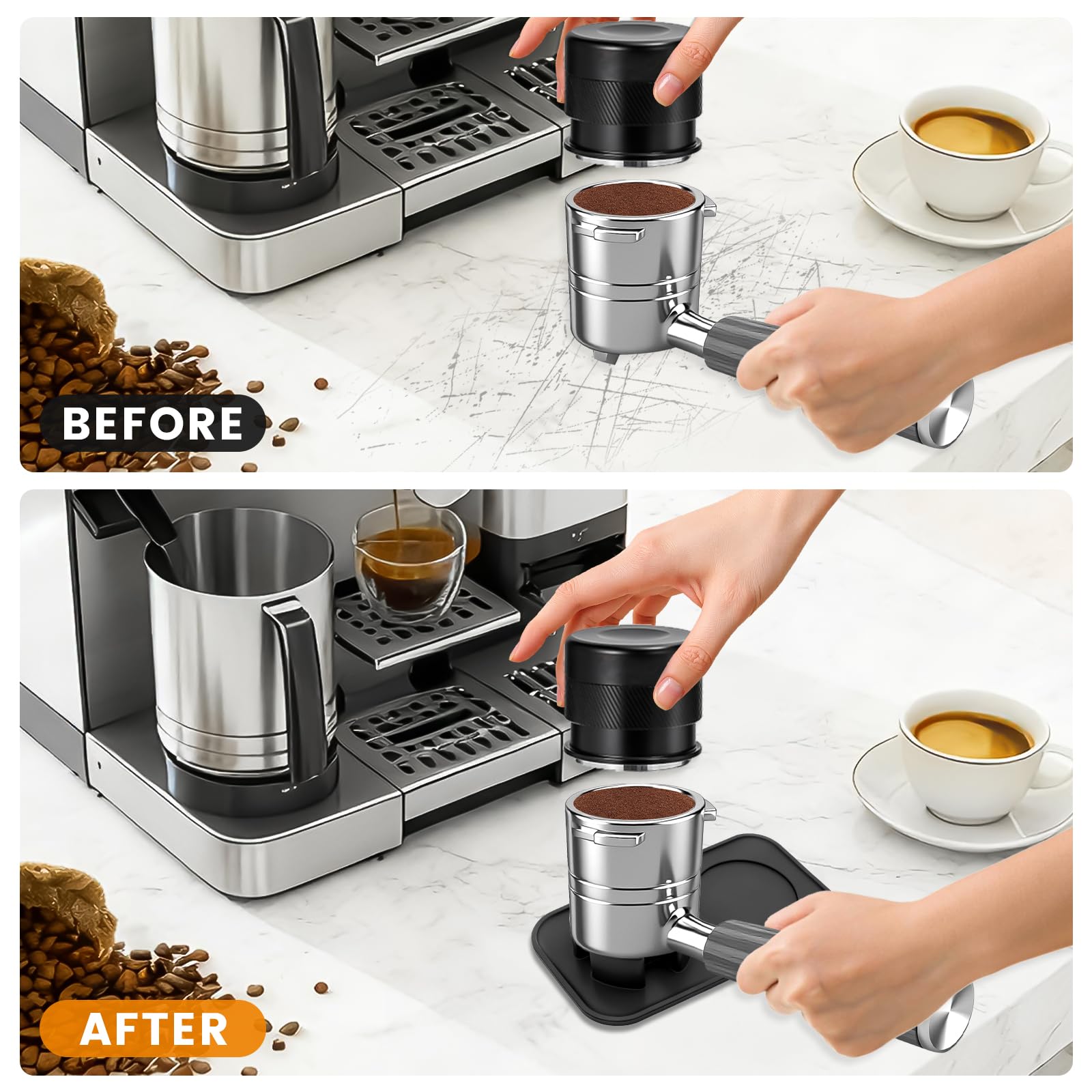 KCMOSGI ergonomic snap-on handle keeps press steady and reduces movement.