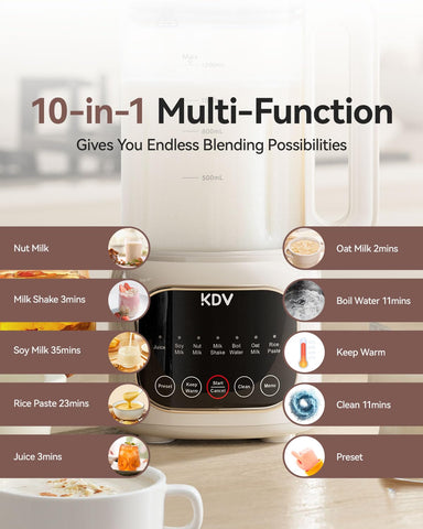 KDV automatic soy almond milk maker with digital panel to streamline plant milks.