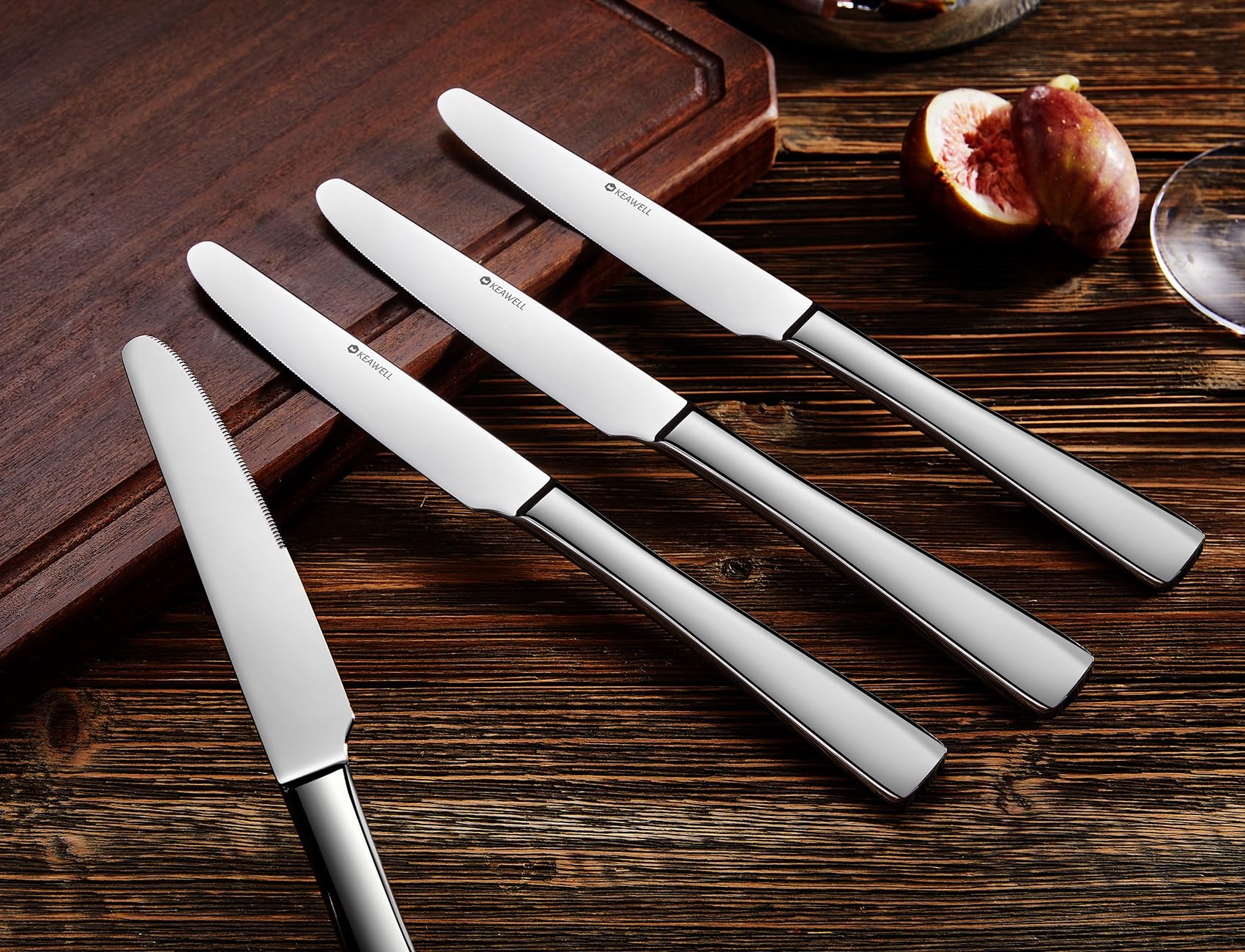 KEAWELL dishwasher-safe dinner knife with rust-resistant stainless steel for long-term use.