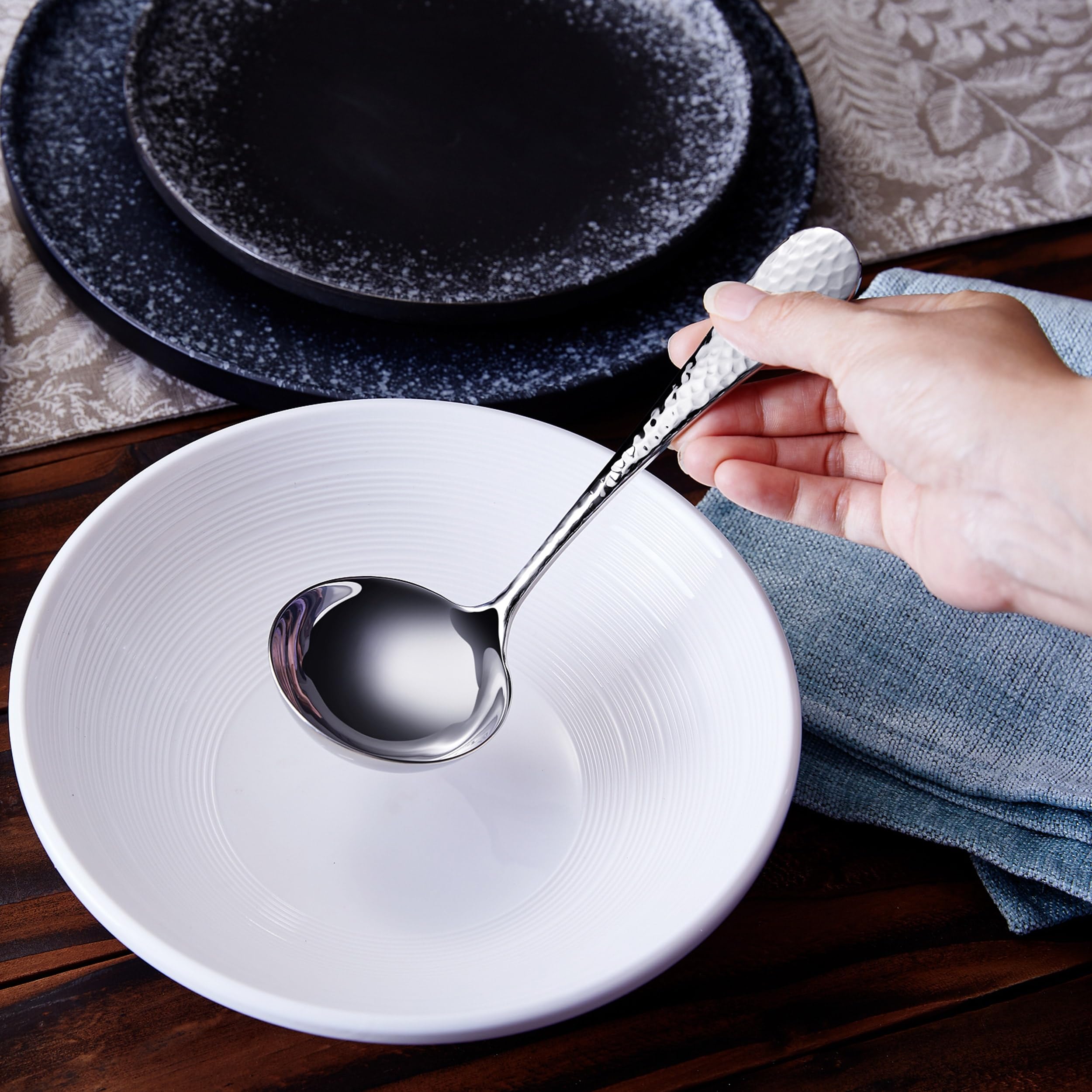KEAWELL gravy ladle with ergonomic handle for comfortable, extended use.