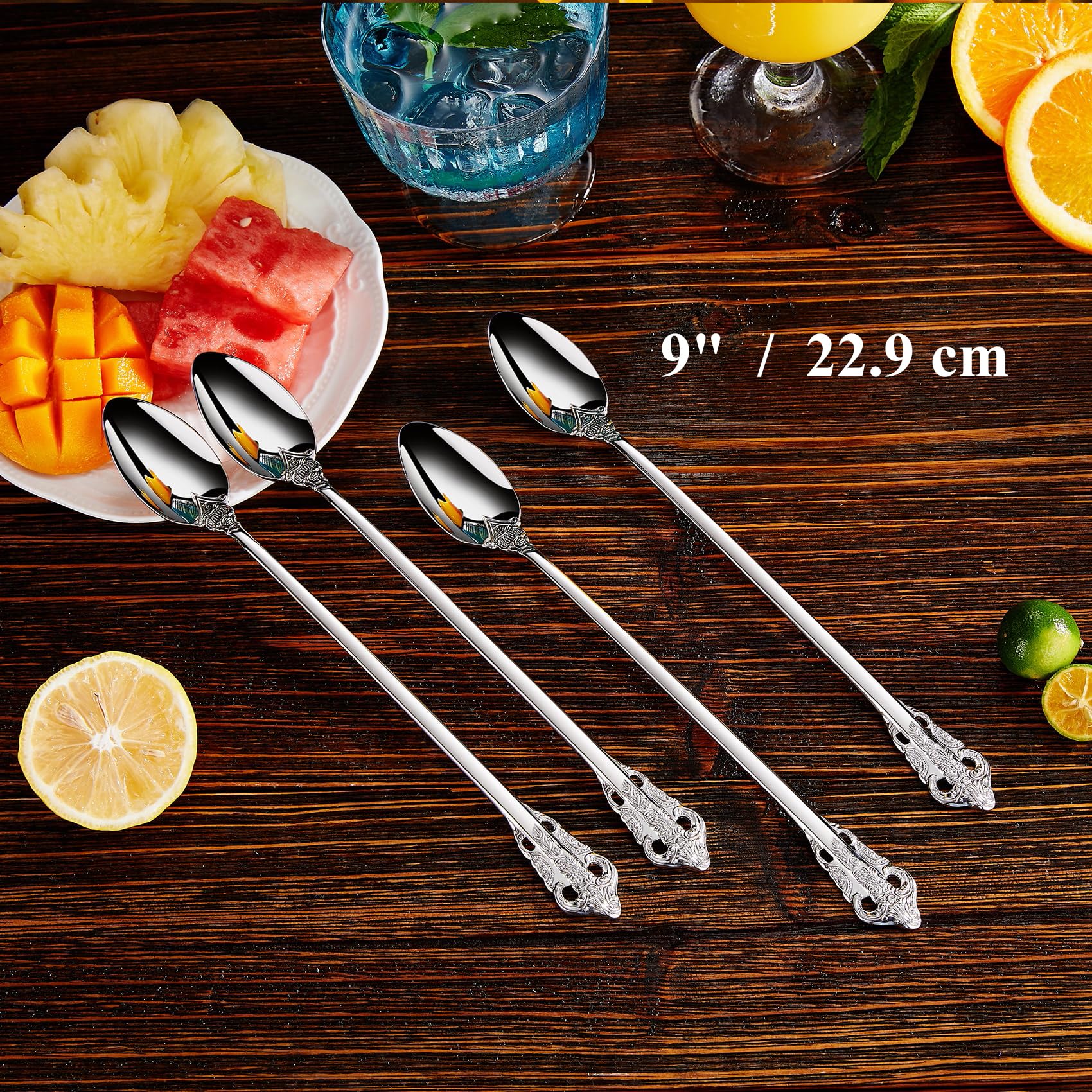 KEAWELL long spoons reach bottom of tall glasses for thorough stirring