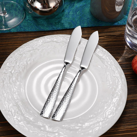 KEAWELL Louis butter knives hammered finish adds elegant texture