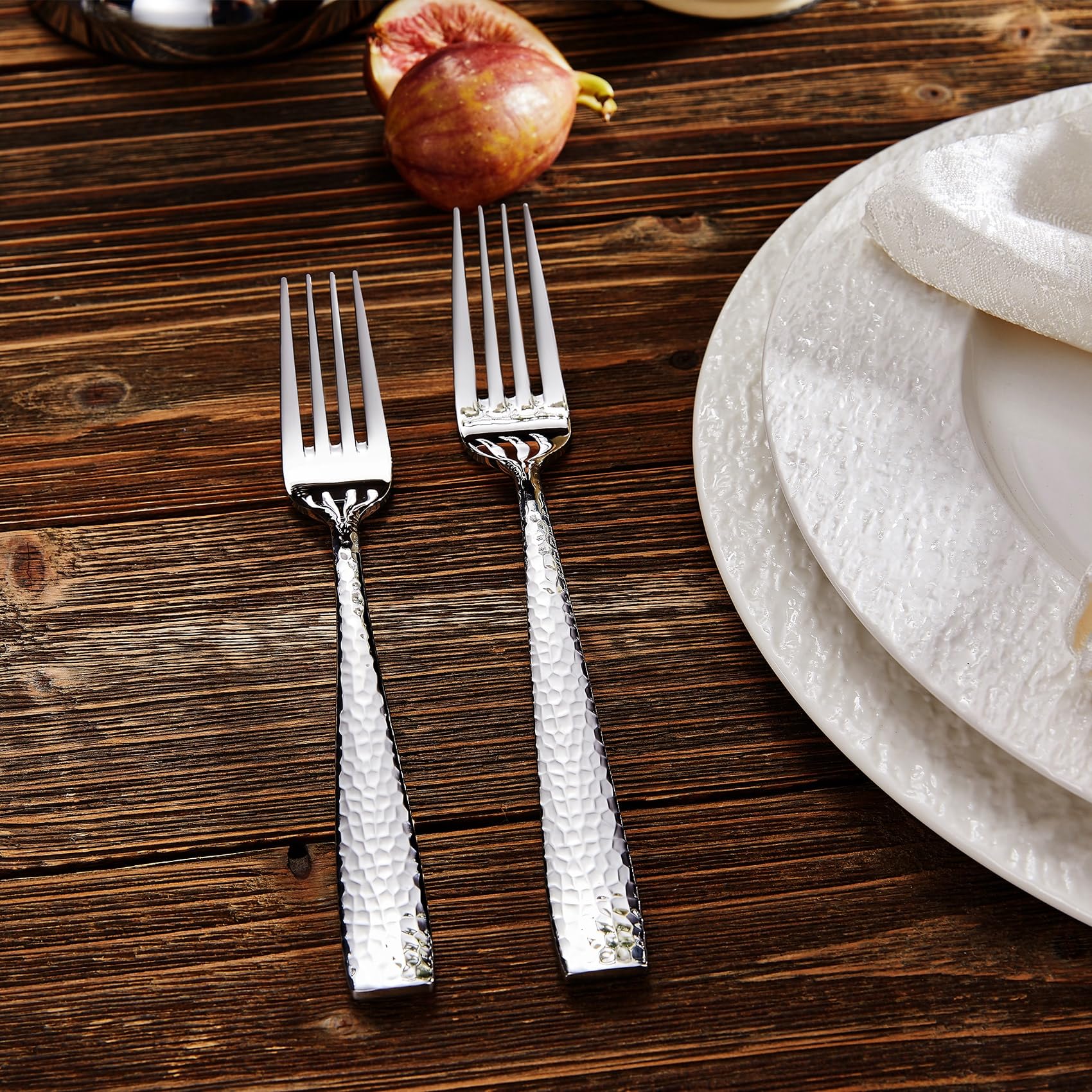 KEAWELL Louis hammered silverware salad forks offering elegance and comfortable handling