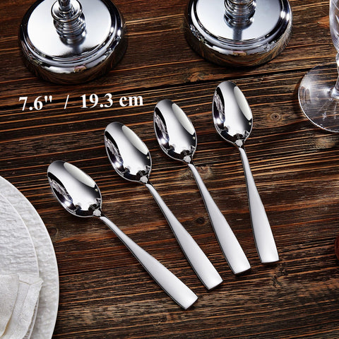 KEAWELL Louis spoon set squared-edge close-up highlighting precise geometry and refined finish.