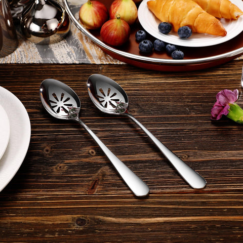 KEAWELL Louise serving spoons displayed on a dining table for elegant entertaining