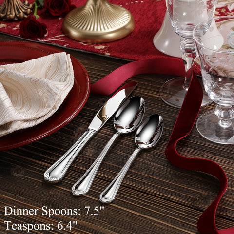 KEAWELL Pearl Edge bead-detail teaspoon highlights elegant design.