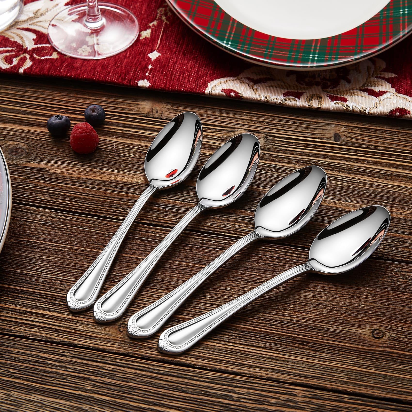 KEAWELL Pearl Edge teaspoon with a polished, bright finish.