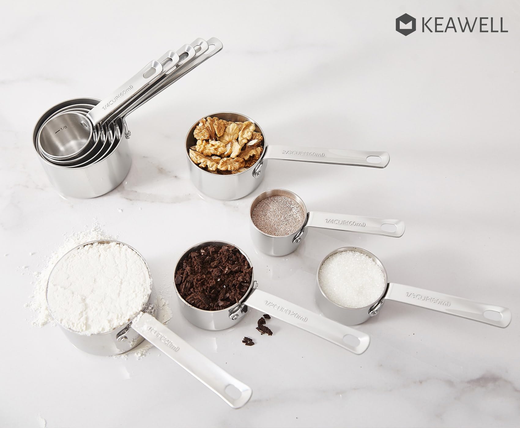 Keawell premium measuring cups 1/2 cup: versatile kitchen staple for recipes.