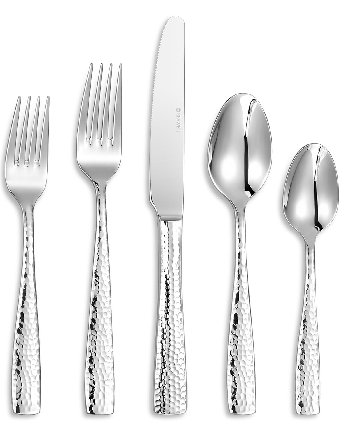 KEAWELL Louis hammered knives and forks balance supports steady handling.