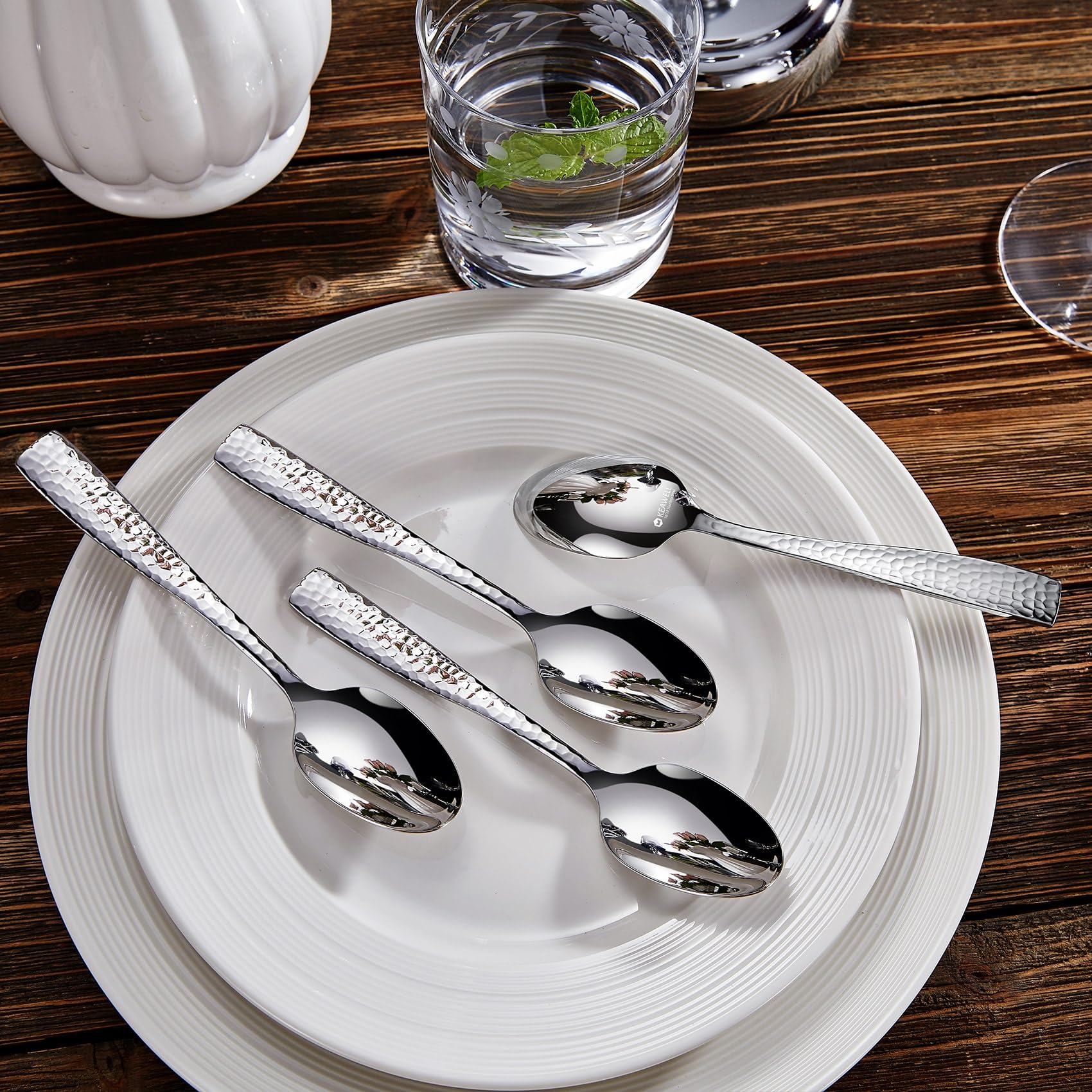 KEAWELL Louis hammered spoons close-up texture emphasizing craftsmanship