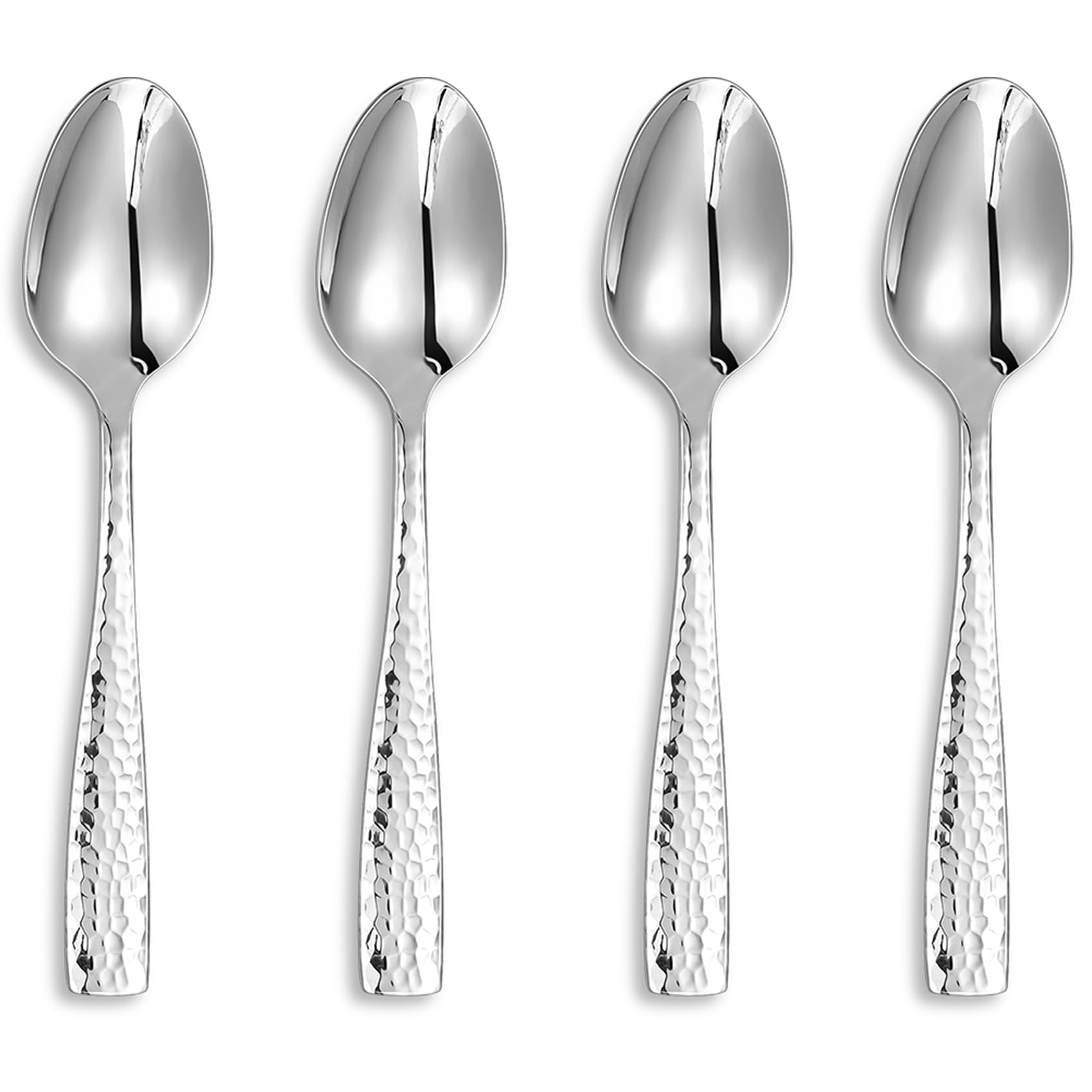 KEAWELL Louis hammered spoons close-up showing textured surface and refined mirror finish