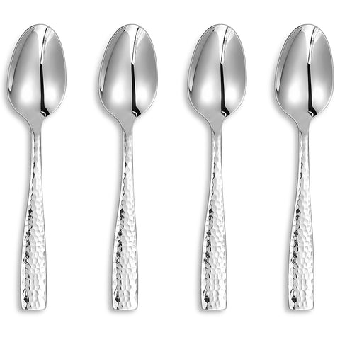 KEAWELL Louis hammered spoons close-up showing textured surface and refined mirror finish
