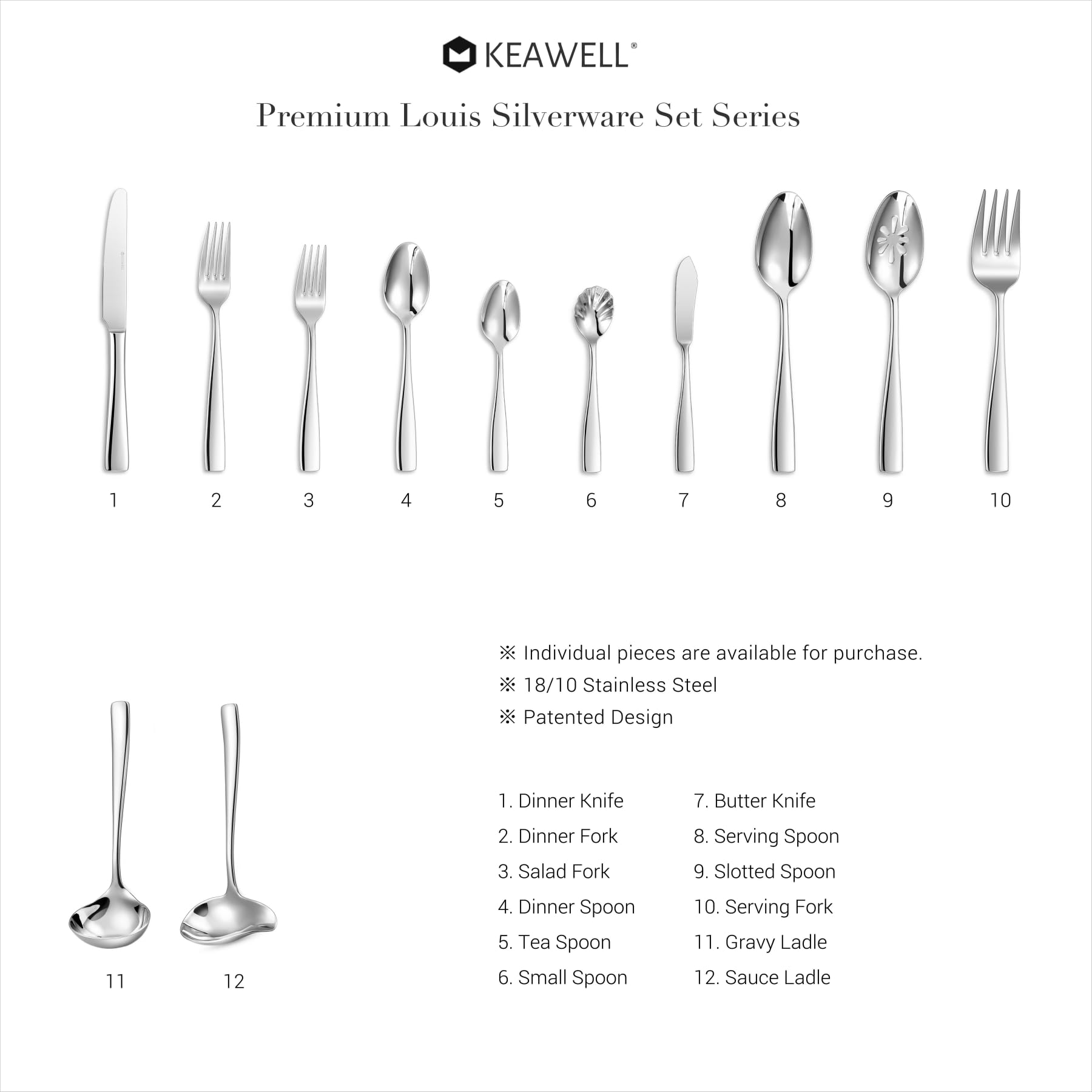 KEAWELL premium silverware adds elegance to formal dinners and family gatherings.