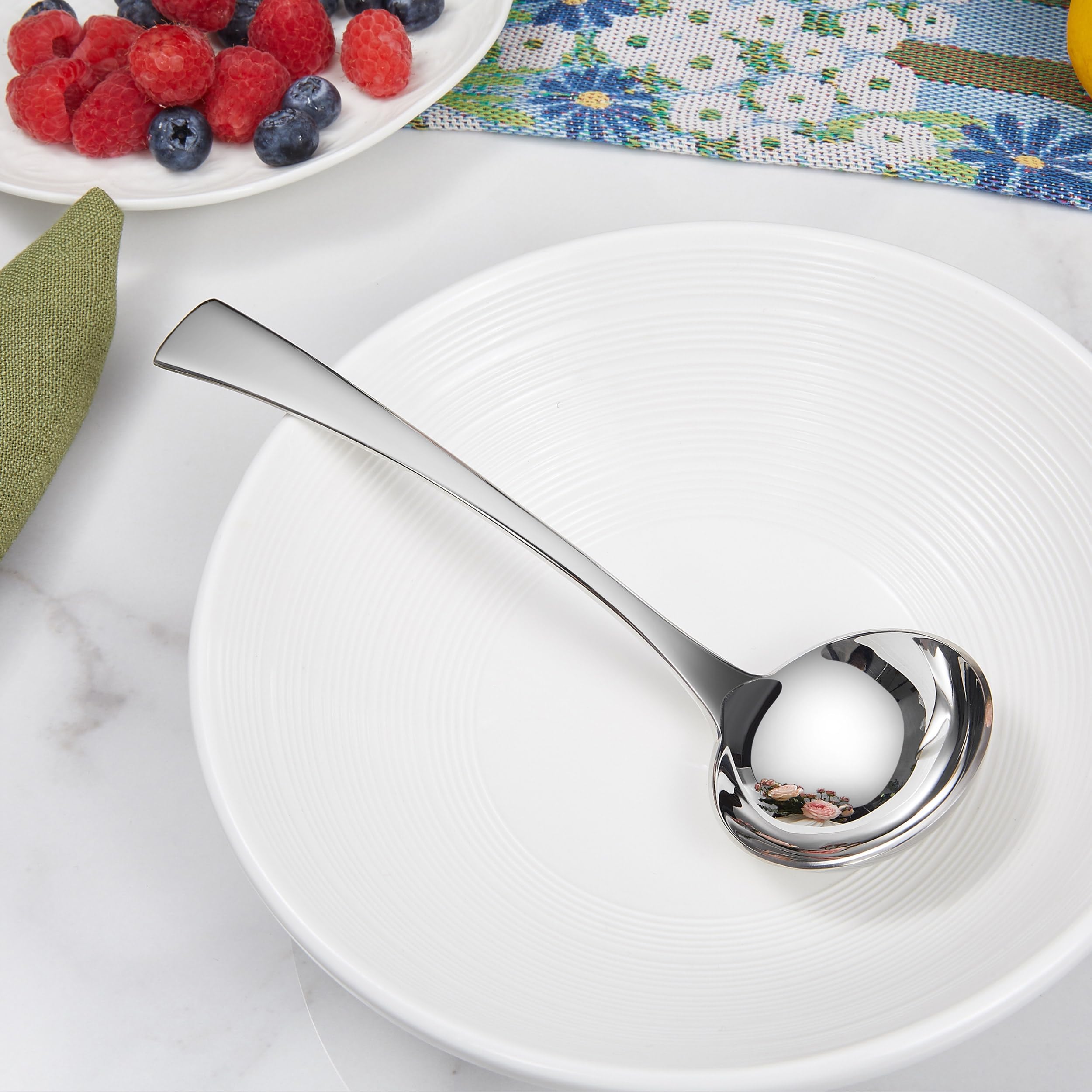 Gleaming finish catches light for an appealing table presentation.