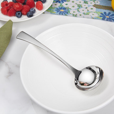 Gleaming finish catches light for an appealing table presentation.