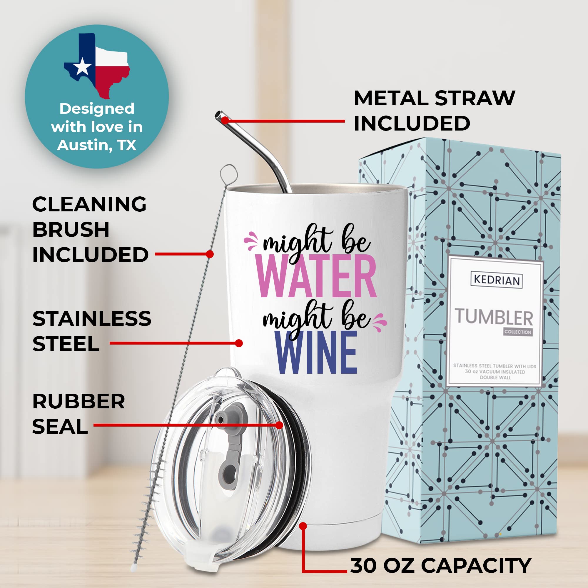 KEDRIAN Double-wall insulated stainless steel keeps drinks at temperature.