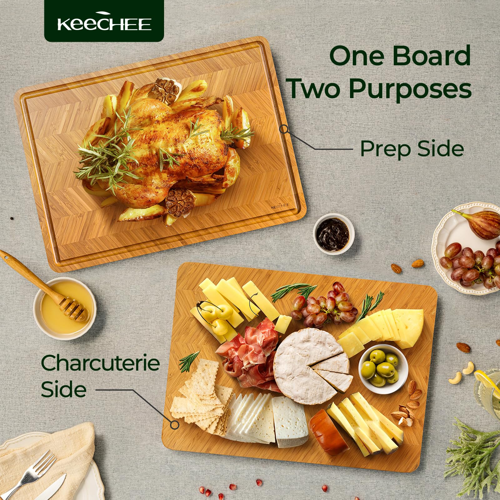Keechee Atelier knife-friendly surface protects blades during chopping