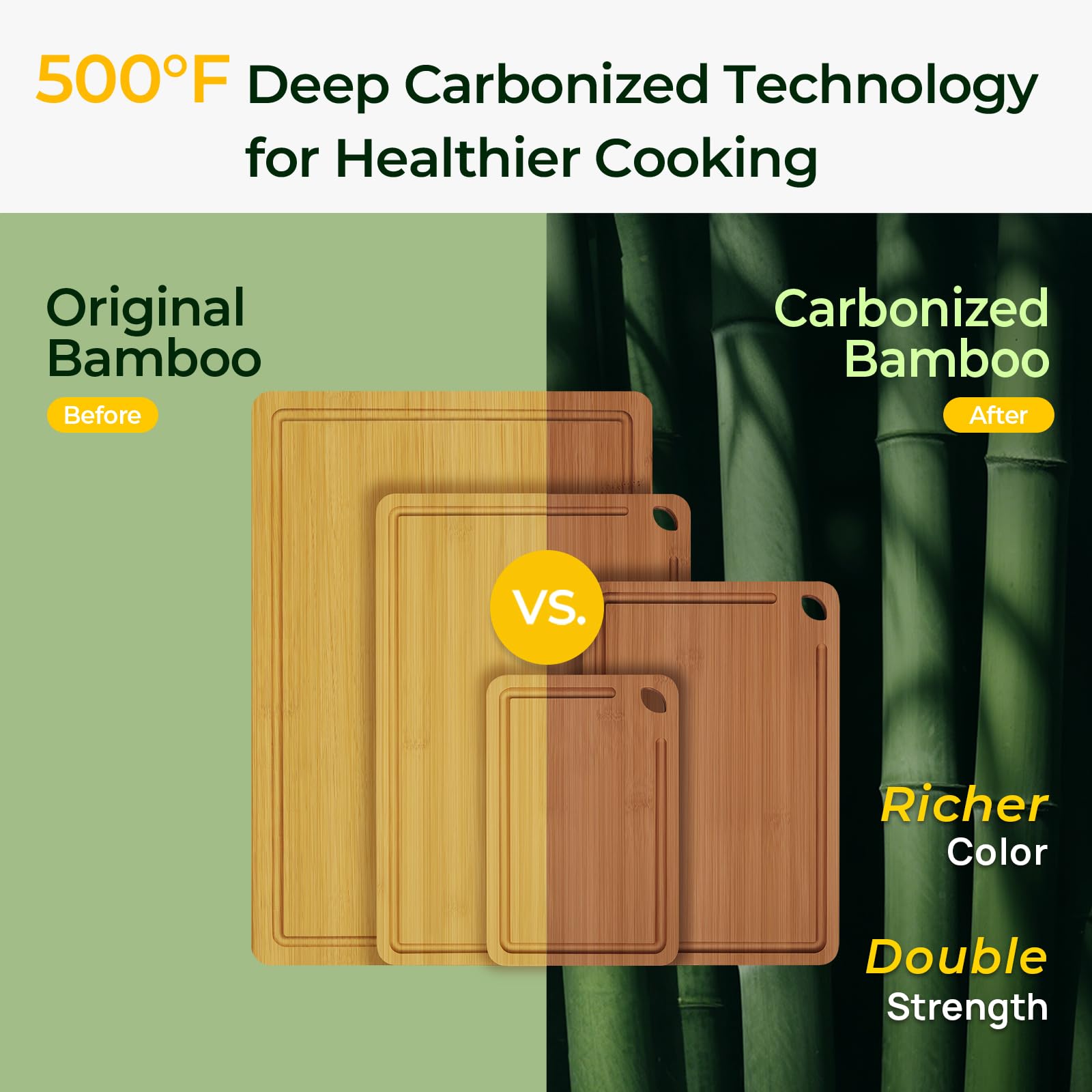 Keechee bamboo cutting board 18x12 inches, smooth surface for easy slicing.