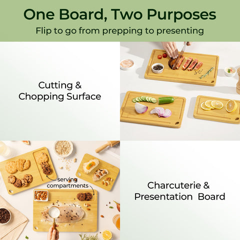 Keechee bamboo cutting board 9x6 inches great for herbs and garnishes