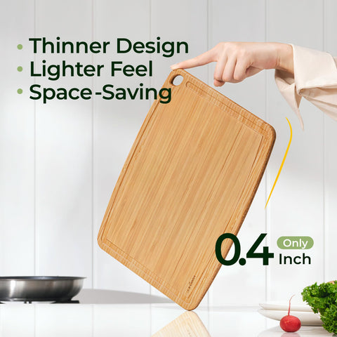 Keechee bamboo boards stacked demonstrate compact storage.